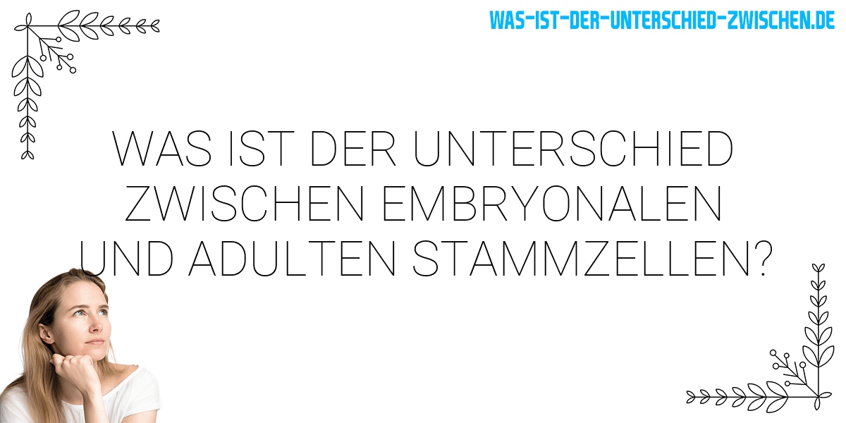 Was ist der Unterschied zwischen embryonalen und adulten stammzellen?